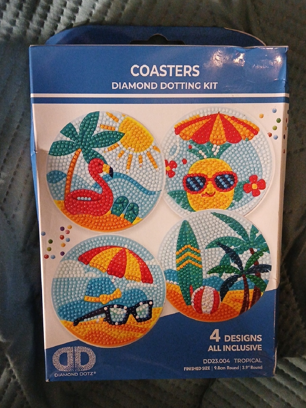DIAMOND DOTZ Tropical Coaster Diamond Dotting Kit - All Inclusive 4 Designs